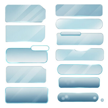 Modern Glass Button UI Elements Collection
