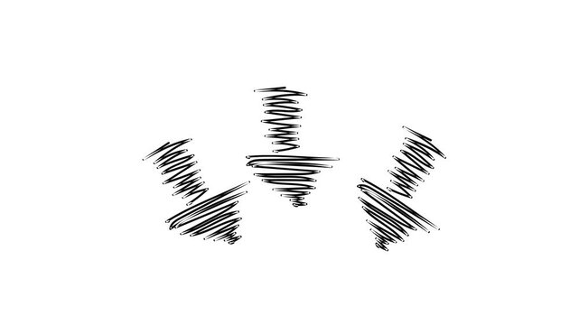 Animated Scribble Arrows with Hand-Drawn Texture Moving Forward and Backward Overlay