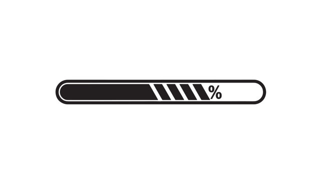 Loading Bar Icon With Percentage Sign For Progress Concepts