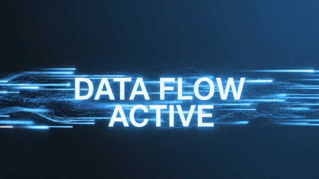 Futuristic Digital Data Flow Animation Background. 4K Video.