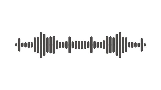 audio waveform spectrum analyzer, minimalist sound visualization on white background, elegant frequency motion loop, modern media player opener for podcast and audio tracks. 4k video