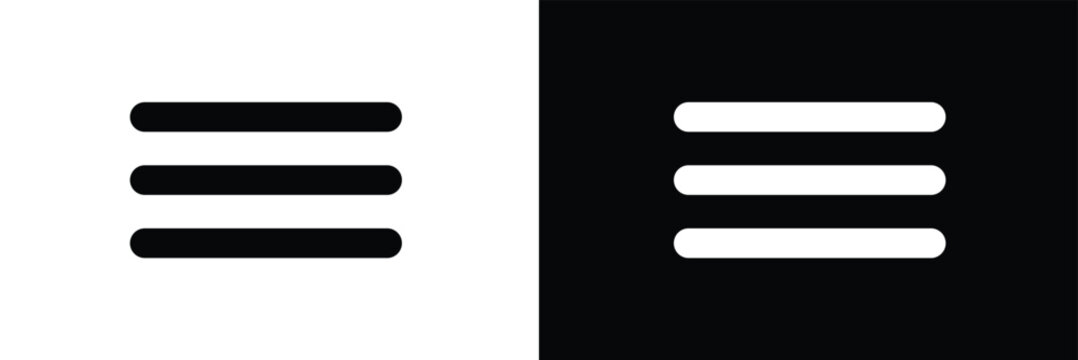 Hamburger menu bar flat icon for apps and websites . Vector Illustration . EPS 10 .