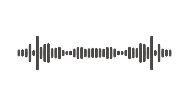 Music visualizer waveform, clean audio Spectrum animation on white background, minimalist frequency motion loop, modern podcast and media player opener for digital projects. 4k video