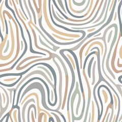 Fototapeta premium Abstract Seamless Organic Pattern with Flowing Muted Lines