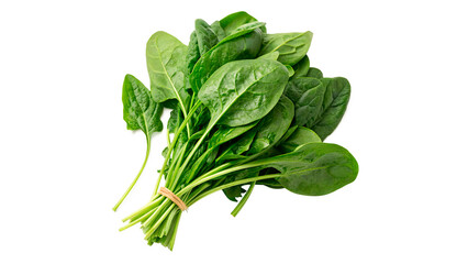  Fresh spinach leaves arranged in a bunch ready for cooking or salad preparation in a kitchen setting isolated on transparent background 
