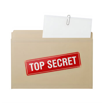 Top secret folder with confidential document