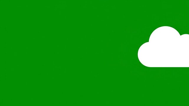 A single white cloud icon is isolated on a green background.