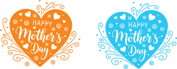 Happy mother's day vibrant heart shaped greetings for a wonderful mom © MSTNASIMA