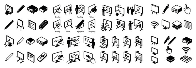 Fototapeta premium Education and presentation icon set