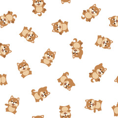 Fototapeta premium Seamless pattern with abstract images of dogs,