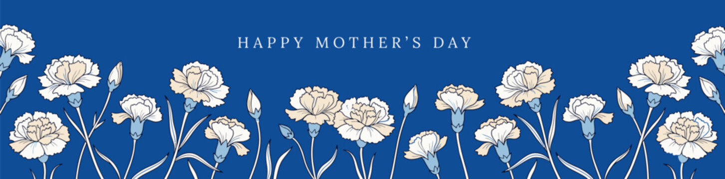 Mother's Day Floral carnation illustration for Mother's Day greeting card background to express gratitude and celebration