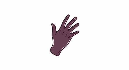 Obraz premium A stylized, purple hand with fingers extended, depicted against a white background