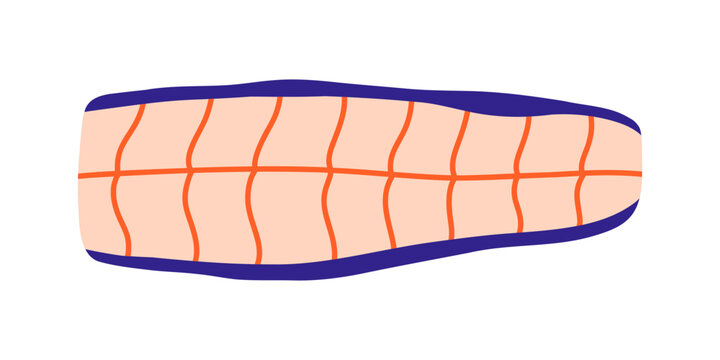 Vector salmon style fish fillet slice in soft beige with dark edge. Seafood illustration for recipe, menu and packaging design. Marine clipart. Ocean food in flat design.