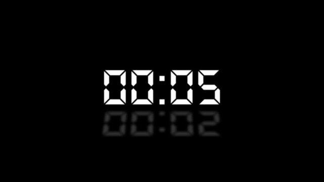10 seconds countdown animation from 10 seconds to 0 seconds on a transparent background, 10 seconds countdown timer with alpha channel