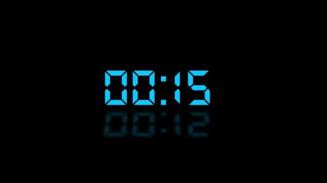 20 seconds countdown animation from 20 seconds to 0 seconds on a transparent background, 20 seconds countdown timer with alpha channel