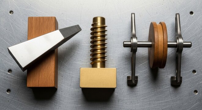 Set of Simple Machines: Wedge Screw Wheel and Axle