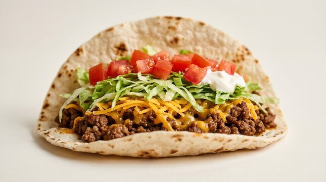 Ground Beef Soft Shell Taco Authentic Mexican Food Vector Illustration
