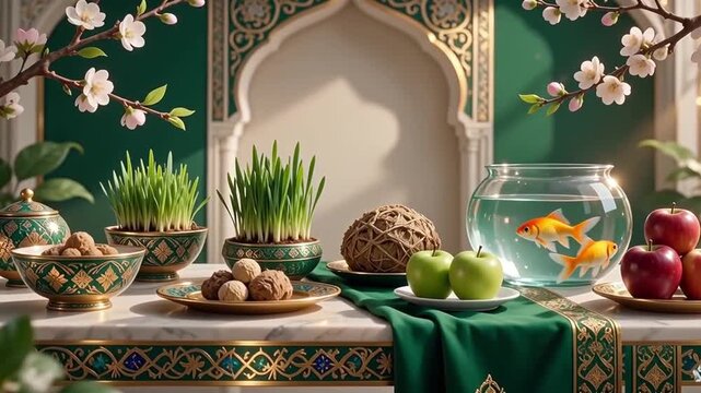 Luxury Nowruz Haft Seen Table &mdash; Elegant Persian New Year Setup