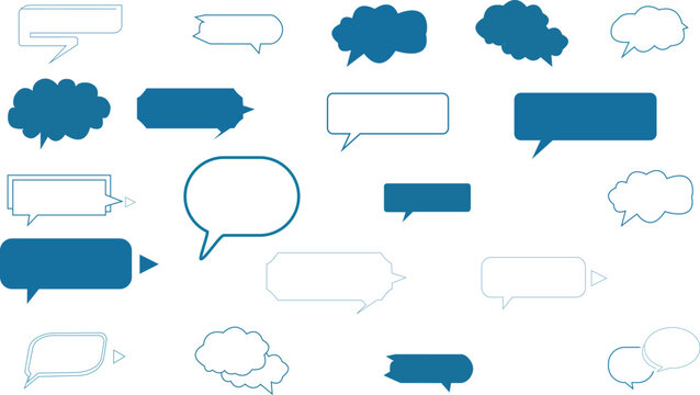 Hand Drawn Speech Bubbles Collection, Comic and Chat Box Elements