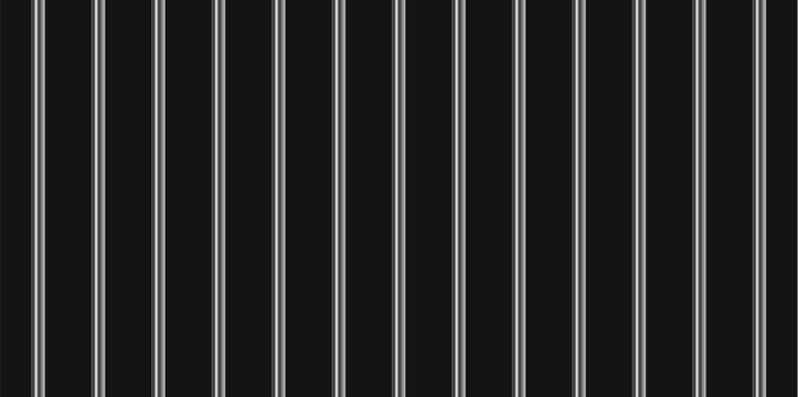 Jail metal bars cell background. Iron prison vector bar isolated transparent illustration.