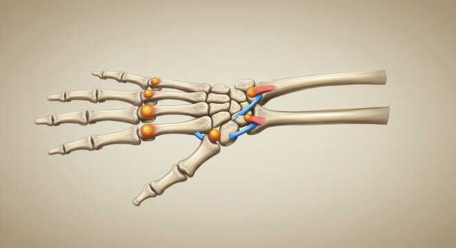 Anatomy of human wrist bones.