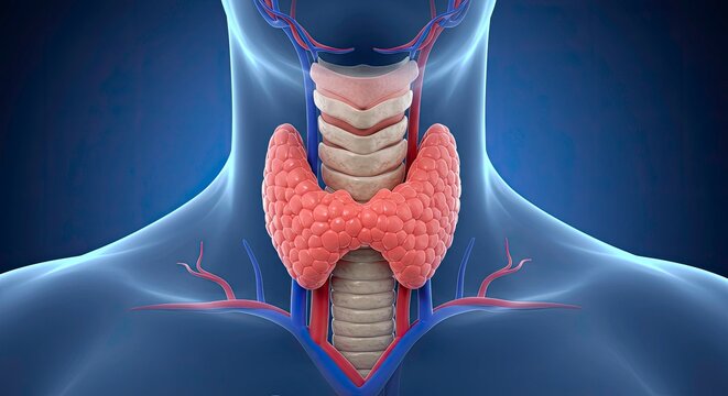 Thyroid gland human anatomy neck.