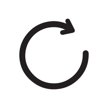 Simple black circular refresh arrow icon vector illustration isolated on white background