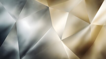 Fototapeta premium Interconnected geometric facets forming a sophisticated metallic gradient background with warm and cool tones