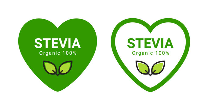 Stevia rebaudiana logo icon. Stevia leaf vector logo badge label plant natural extract. Herbal organic icon.