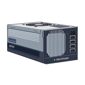 Pixel Art Power Supply Unit PSU, Computer Hardware, Digital Technology, Electronic Component