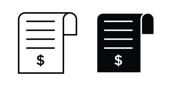 paper check receipt icon pack, best for Graphic designs. Vector