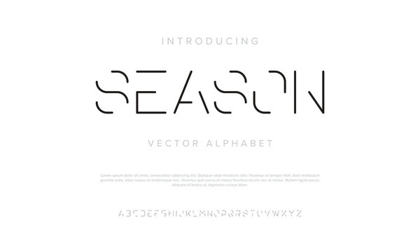 Minimal abstract alphabet fonts and numbers. elegant Lettering for fashion and digital thin line abstract font typography. vector illustration 
