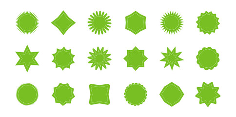 Naklejka premium Round star sticker shape icon. Star badge circle label starburst. Vector burst round sticker promo icon