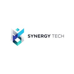 Obraz premium Modern synergy tech corporate logo with geometric abstract design for innovative business branding