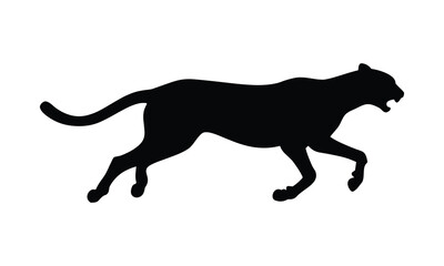 Naklejka premium Black panther running silhouette
