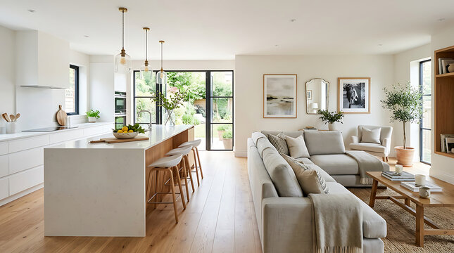 modern living room with fireplace