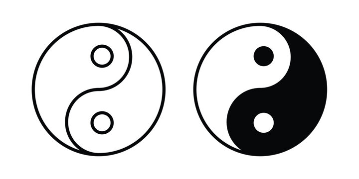 Yin yang icon pack, best for Graphic designs. Vector