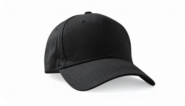 Side View Realistic Cap Mock Up In black khaki texture is a high resolution hat mockup to help you present your designs or brand logo beautifully. Dark
