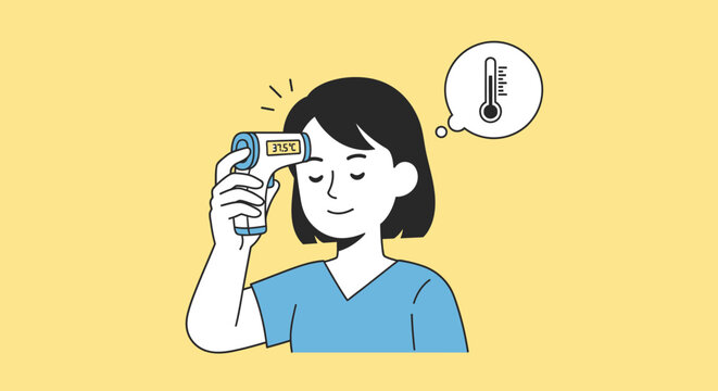 Person Checking Temperature with Thermometer