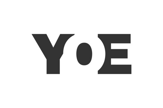 YOE logo design. Initial letter Y O E bold font style for tech startups, consulting, corporate branding. Creative company name, headlines typography identity, trendy logotype.
