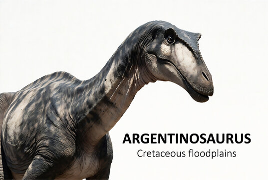 A digital rendering of an Argentinosaurus, a Cretaceous floodplain dinosaur.