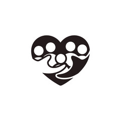 Fototapeta premium Stylized heart shaped people love symbol.