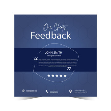 Social media post design template that is imaginative, contemporary, fashionable, and includes client endorsements or feedback. bundle of colour variations