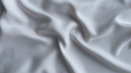 Fototapeta premium White Satin Fabric with Soft Elegant Folds Texture