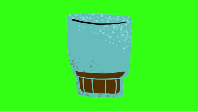 Drink coffee from the glass animation