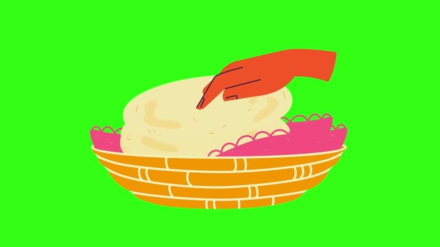 Warm flat bread animation