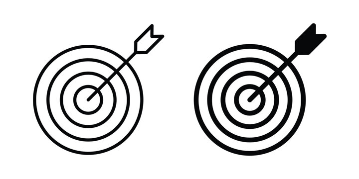 Bulls eye icon pack vectors for graphic projects.