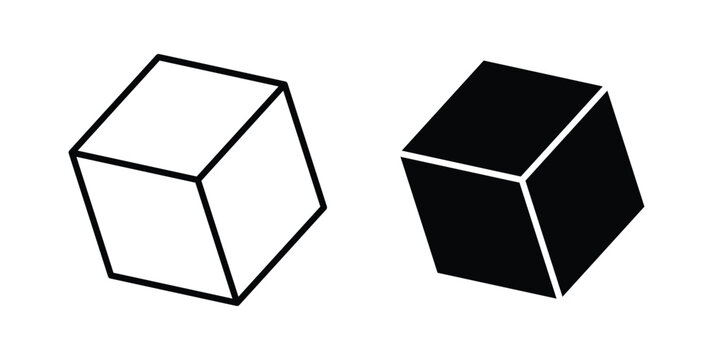 Cube icon pack vectors for graphic projects.