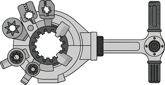 Mechanical gear, industrial tool, machinery component, gear system