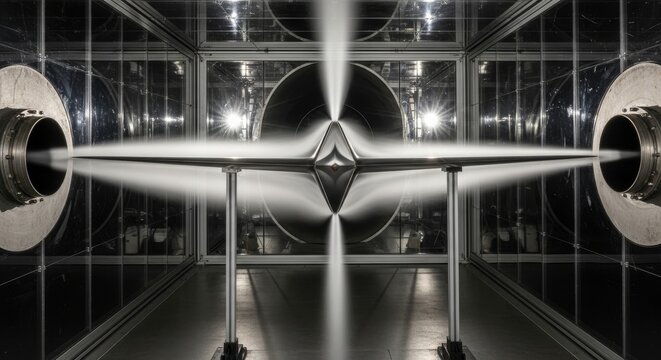 Aerodynamic Wing Profile Tested in Wind Tunnel